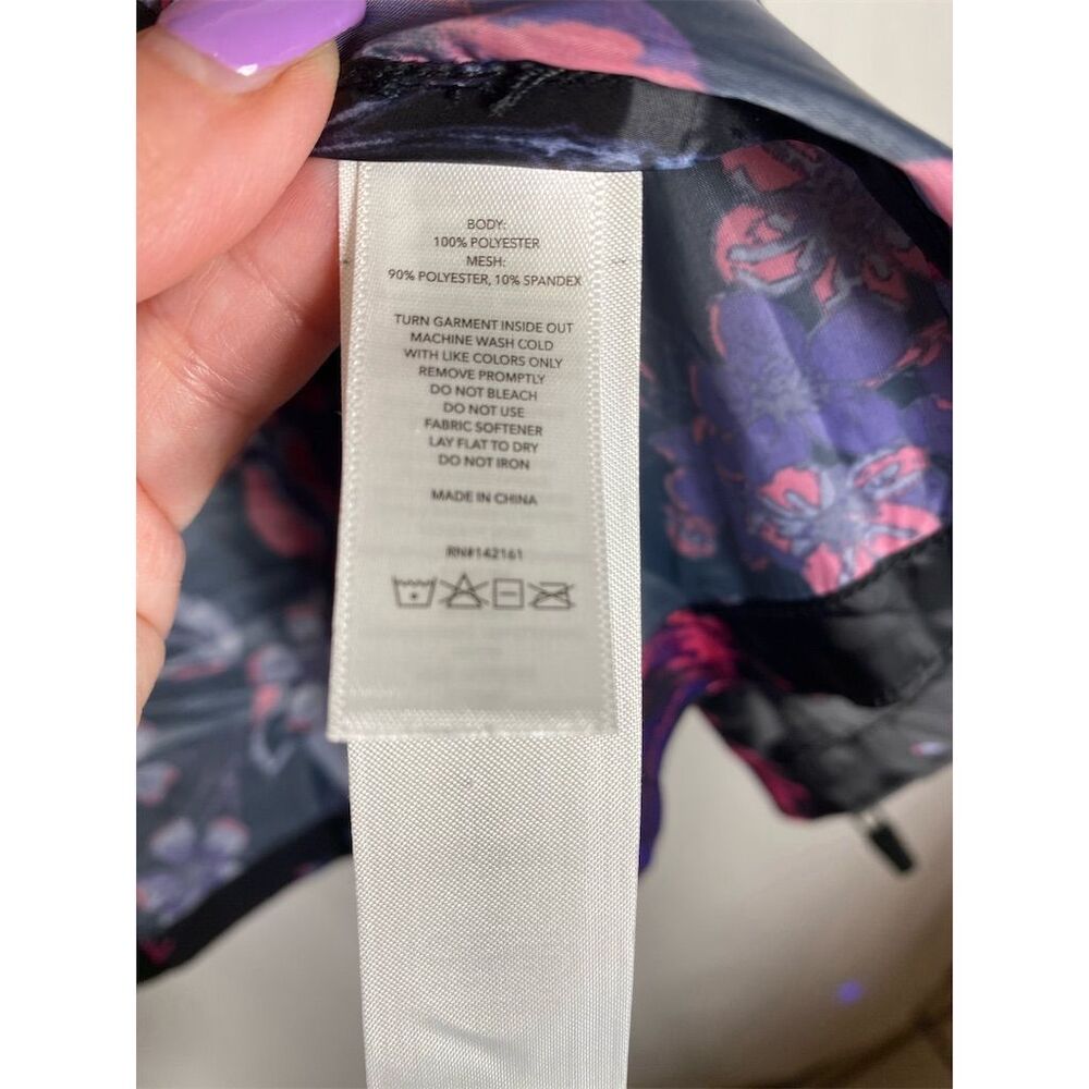 LuLaRoe Women's Floral Windbreaker Jacket Black Long Sleeve Size Large 12-14 - Picture 5 of 11